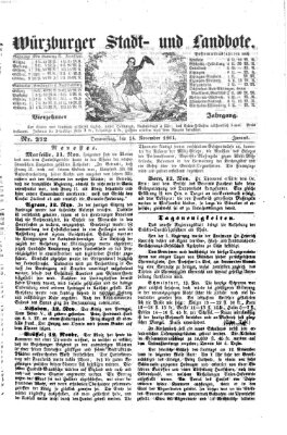 Würzburger Stadt- und Landbote Donnerstag 14. November 1861