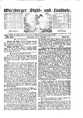 Würzburger Stadt- und Landbote Donnerstag 21. November 1861