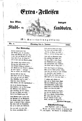 Extra-Felleisen (Würzburger Stadt- und Landbote) Dienstag 1. Januar 1861