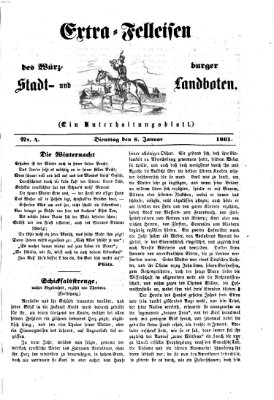 Extra-Felleisen (Würzburger Stadt- und Landbote) Dienstag 8. Januar 1861