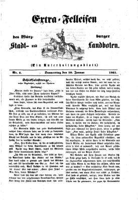 Extra-Felleisen (Würzburger Stadt- und Landbote) Donnerstag 10. Januar 1861