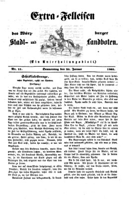 Extra-Felleisen (Würzburger Stadt- und Landbote) Donnerstag 24. Januar 1861