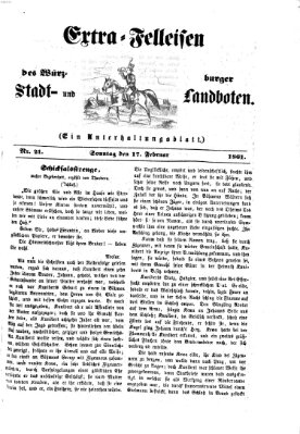 Extra-Felleisen (Würzburger Stadt- und Landbote) Sonntag 17. Februar 1861