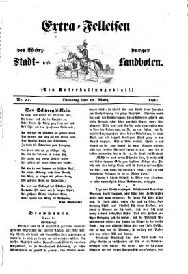 Extra-Felleisen (Würzburger Stadt- und Landbote) Dienstag 12. März 1861