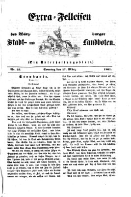 Extra-Felleisen (Würzburger Stadt- und Landbote) Sonntag 17. März 1861