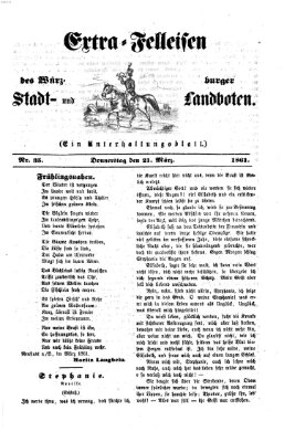 Extra-Felleisen (Würzburger Stadt- und Landbote) Donnerstag 21. März 1861