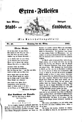 Extra-Felleisen (Würzburger Stadt- und Landbote) Sonntag 31. März 1861