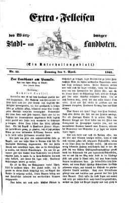 Extra-Felleisen (Würzburger Stadt- und Landbote) Sonntag 7. April 1861