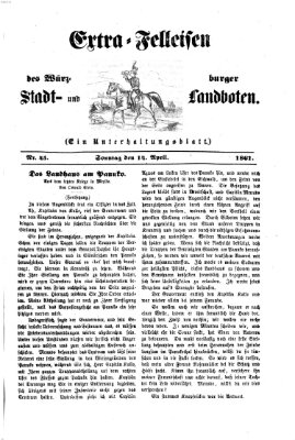 Extra-Felleisen (Würzburger Stadt- und Landbote) Sonntag 14. April 1861