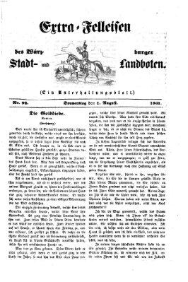 Extra-Felleisen (Würzburger Stadt- und Landbote) Donnerstag 1. August 1861