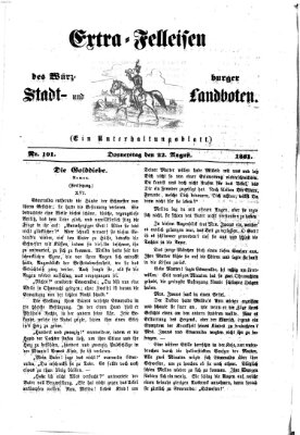 Extra-Felleisen (Würzburger Stadt- und Landbote) Donnerstag 22. August 1861