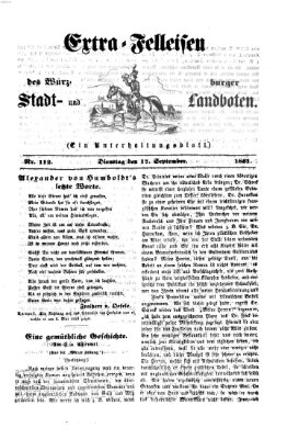 Extra-Felleisen (Würzburger Stadt- und Landbote) Dienstag 17. September 1861