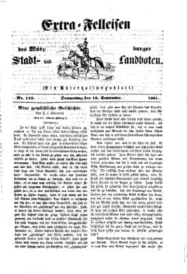 Extra-Felleisen (Würzburger Stadt- und Landbote) Donnerstag 19. September 1861