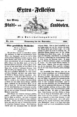 Extra-Felleisen (Würzburger Stadt- und Landbote) Donnerstag 26. September 1861