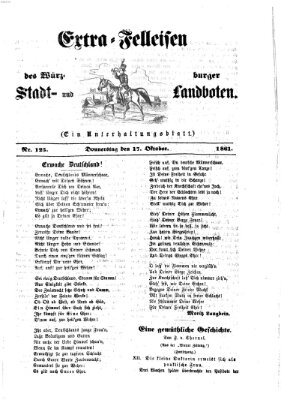 Extra-Felleisen (Würzburger Stadt- und Landbote) Donnerstag 17. Oktober 1861