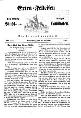 Extra-Felleisen (Würzburger Stadt- und Landbote) Donnerstag 31. Oktober 1861