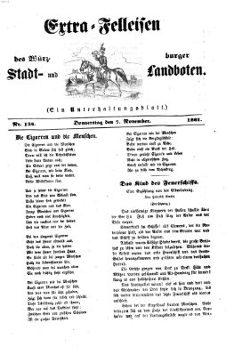 Extra-Felleisen (Würzburger Stadt- und Landbote) Donnerstag 7. November 1861