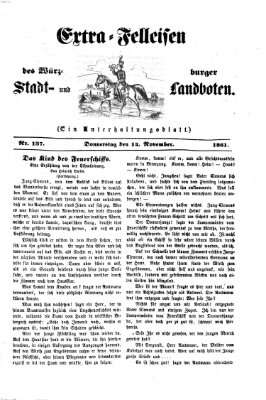 Extra-Felleisen (Würzburger Stadt- und Landbote) Donnerstag 14. November 1861