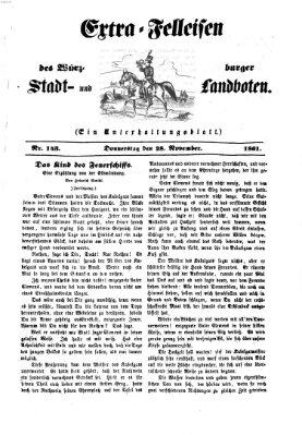 Extra-Felleisen (Würzburger Stadt- und Landbote) Donnerstag 28. November 1861