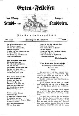 Extra-Felleisen (Würzburger Stadt- und Landbote) Dienstag 10. Dezember 1861