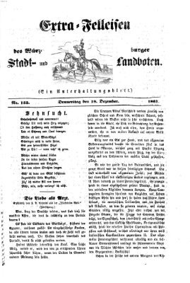 Extra-Felleisen (Würzburger Stadt- und Landbote) Donnerstag 19. Dezember 1861