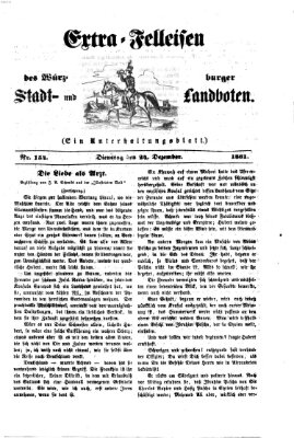 Extra-Felleisen (Würzburger Stadt- und Landbote) Dienstag 24. Dezember 1861