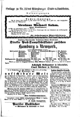 Würzburger Stadt- und Landbote Samstag 25. Januar 1862