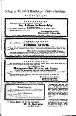 Würzburger Stadt- und Landbote Mittwoch 29. Januar 1862