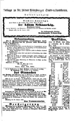 Würzburger Stadt- und Landbote Donnerstag 30. Januar 1862