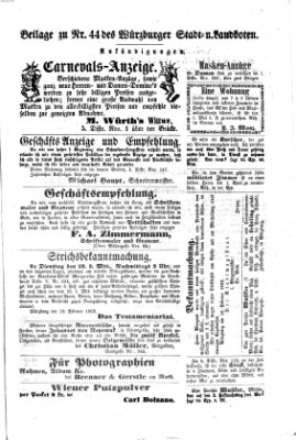 Würzburger Stadt- und Landbote Donnerstag 20. Februar 1862