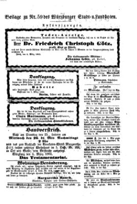 Würzburger Stadt- und Landbote Montag 10. März 1862