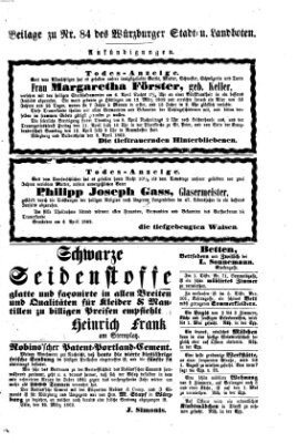 Würzburger Stadt- und Landbote Dienstag 8. April 1862