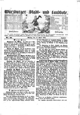 Würzburger Stadt- und Landbote Montag 14. April 1862