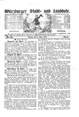 Würzburger Stadt- und Landbote Freitag 25. April 1862