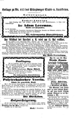 Würzburger Stadt- und Landbote Montag 12. Mai 1862