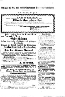 Würzburger Stadt- und Landbote Freitag 13. Juni 1862