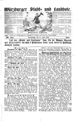 Würzburger Stadt- und Landbote Donnerstag 31. Juli 1862