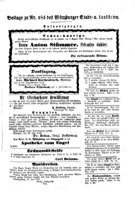 Würzburger Stadt- und Landbote Montag 4. August 1862