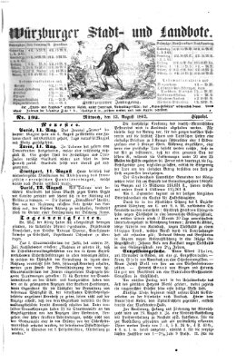 Würzburger Stadt- und Landbote Mittwoch 13. August 1862