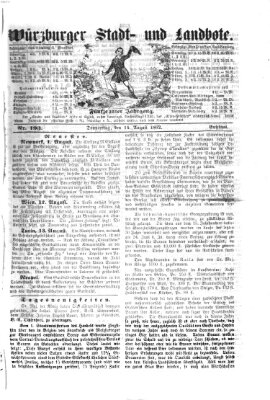 Würzburger Stadt- und Landbote Donnerstag 14. August 1862