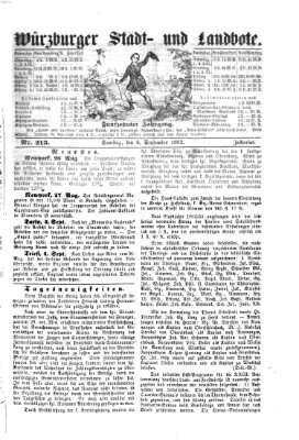 Würzburger Stadt- und Landbote Samstag 6. September 1862