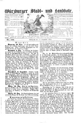 Würzburger Stadt- und Landbote Mittwoch 17. Dezember 1862