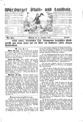 Würzburger Stadt- und Landbote Mittwoch 31. Dezember 1862