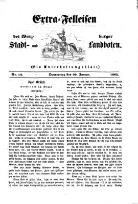 Extra-Felleisen (Würzburger Stadt- und Landbote) Donnerstag 30. Januar 1862