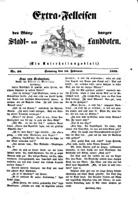 Extra-Felleisen (Würzburger Stadt- und Landbote) Sonntag 16. Februar 1862