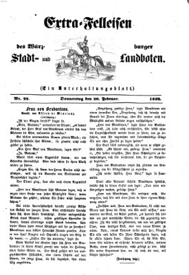 Extra-Felleisen (Würzburger Stadt- und Landbote) Donnerstag 20. Februar 1862