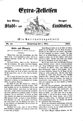 Extra-Felleisen (Würzburger Stadt- und Landbote) Donnerstag 1. Mai 1862