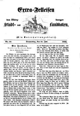 Extra-Felleisen (Würzburger Stadt- und Landbote) Donnerstag 24. Juli 1862