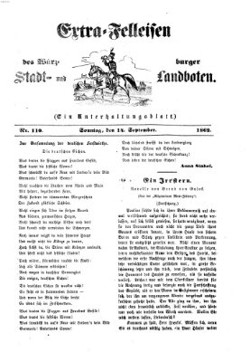 Extra-Felleisen (Würzburger Stadt- und Landbote) Sonntag 14. September 1862