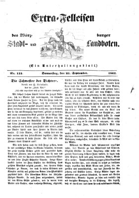 Extra-Felleisen (Würzburger Stadt- und Landbote) Donnerstag 25. September 1862